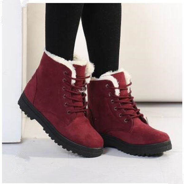 

new high-quality snow boots, women's flat heels, korean version martin boots, winter cotton boots, women's cotton shoes, large-sca, Black