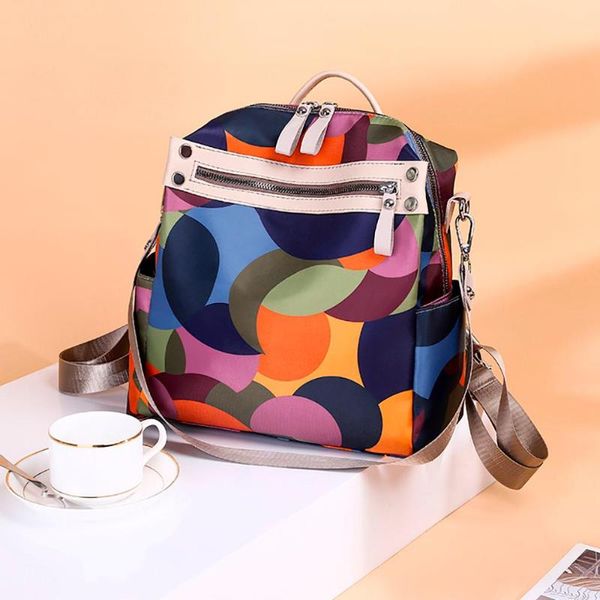 

women's fashion backpack oxford waterproof bag anti-theft shoulder bag leisure dual-use backpack leisure travel