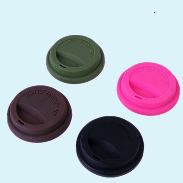 

silicone cup lids 9.5cm anti dust spill proof food grade drinkware mugs lidg milk tea cups cover seal lids t2i5443