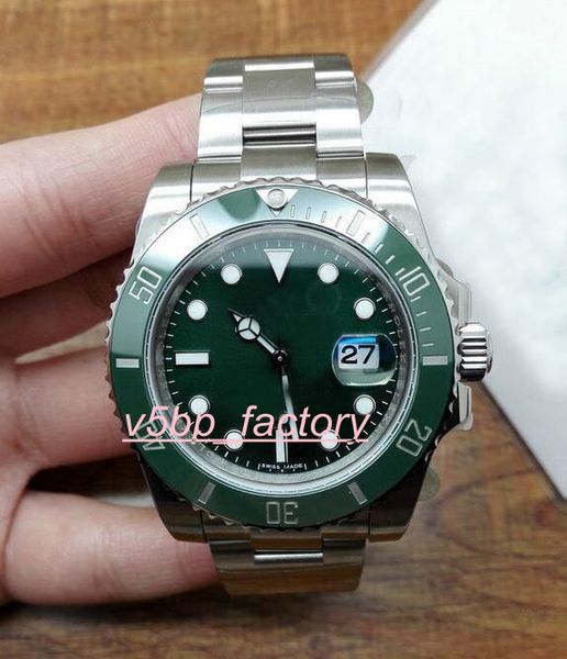 

classic series mens watch sapphire green dial ceramic bezel stainless steel 40mm 116610lv 116610 asia eta movement automatic mechanical m, Slivery;brown