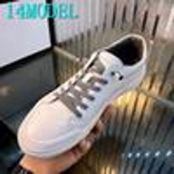 

20ss men casual shoes white leather canvas shoes men breathable fashion shoes sneakers loafers men&#39s moccasins chaussure homme us6-11, Black