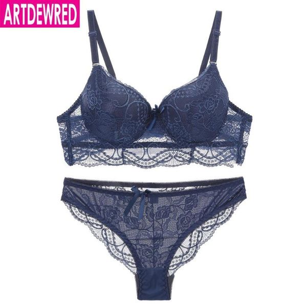 

new lace bra brief set push up bra girl women underwear of back closure 6 colors, Red;black