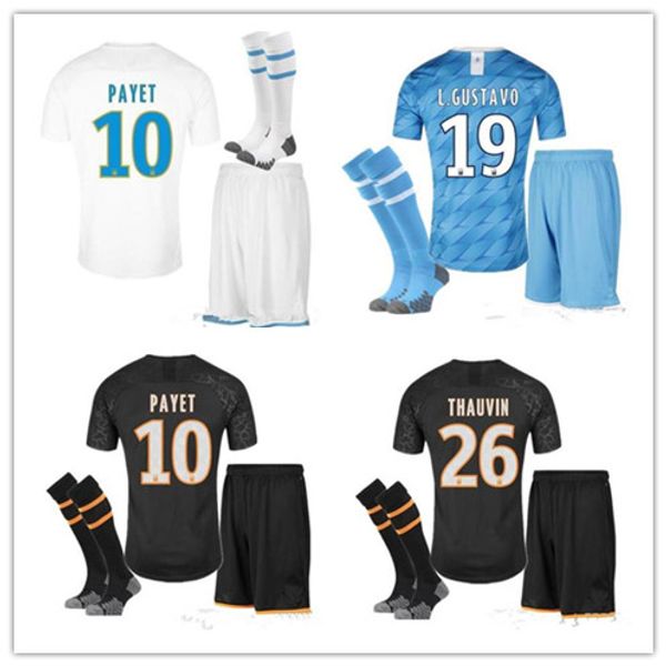 

2019-2020 olympique de marseille soccer jersey 18/19 om marseille maillot de foot cabella payet l.gustavo thauvin jerseys shirts, Black