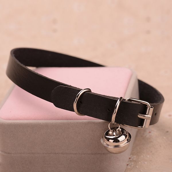 

charm pu leather small bell choker necklace punk style women torques women gothic club cross jewelry necklace, Silver