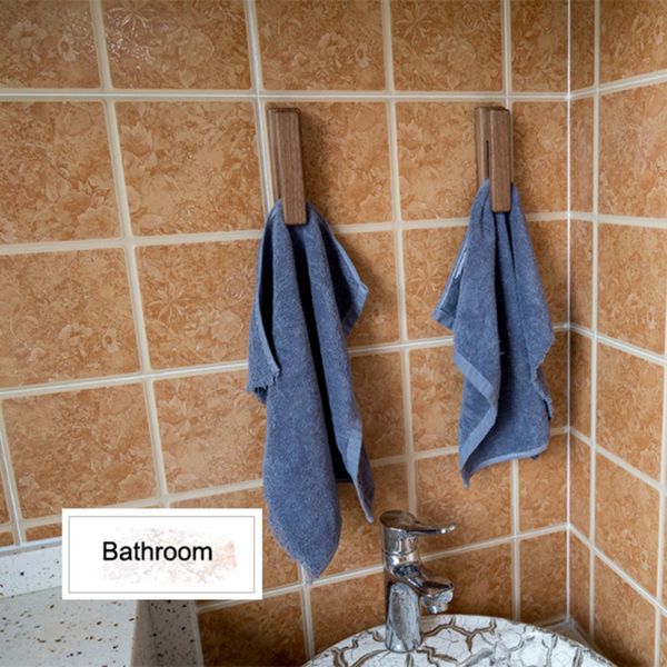 

european style solid wood towel hook punching towel hook wall hanging bathroom supplies