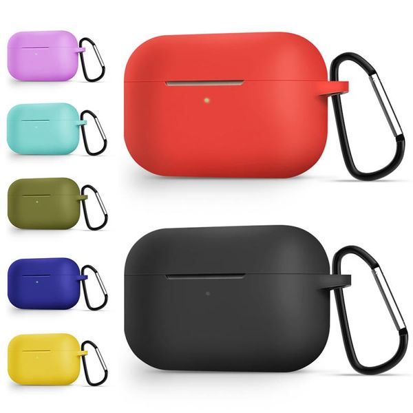 

ultra thin soft silicone protector case cover sleeve pouch with anti-lost buckle hook for airpods 1 2 3 pro earphone