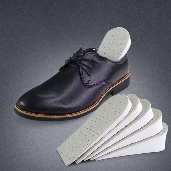 

1pair leather increase height shoes half insoles new shoes invisible insole inserts pad accessories, Black