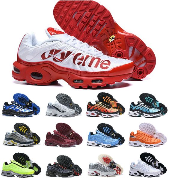 

sale 2019 new original tn shoes new designs fashion mens tns sneakers breathable mesh air tn plus chaussures requin sports trainers shoes, Black