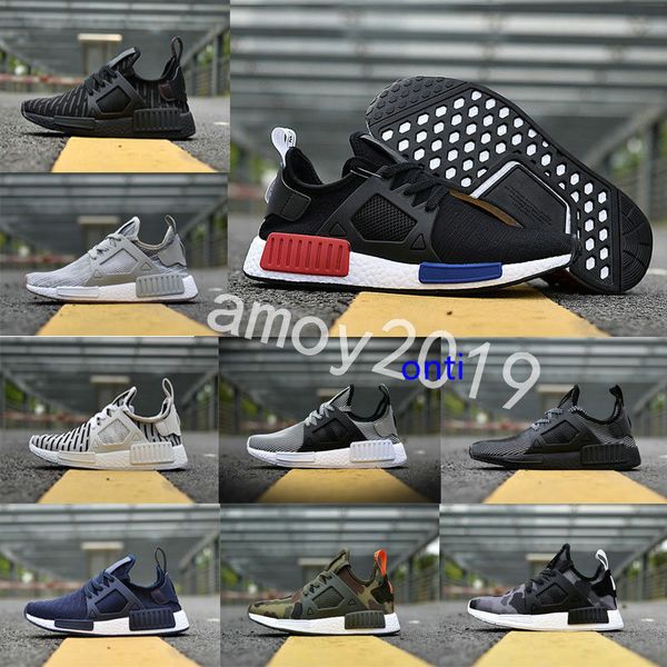 

new xr1 pk runner running shoes sneaker xr1 primeknit og pk zebra bred blue shadow noisecamo core runners mens trainers, Black