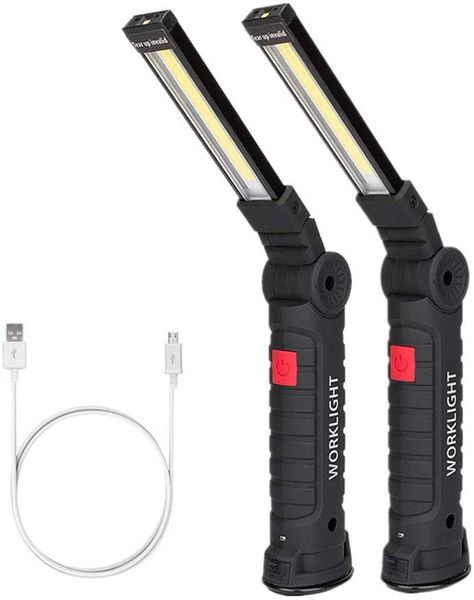 LED-Arbeitsleuchte, wiederaufladbare COB-Arbeitsleuchte mit Magnetfuß, 360 ° drehbar und 5 Modi, helle LED-Taschenlampe, Inspektionsleuchte für Autoreparatur