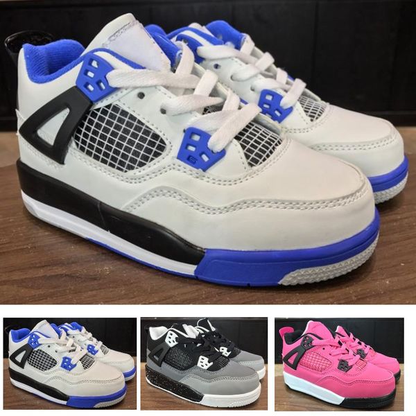 

new kids basketball shoes 4 boys baby sneakers red black white blue retro children outdoor sports iv 4s trainers 2020 wholesale size 28-35