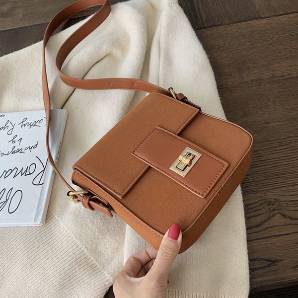 

2019 scrub leather crossbody bags for women mini shoulder messenger bag female contrast color handbag lady handbags