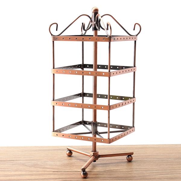 

retro multifunctional metal rotating jewellery display stand earring necklace hook holder hanger display stand holder, Pink;blue