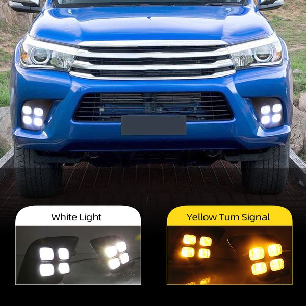 

2pcs for toyota hilux revo vigo 2015 2016 2017 led drl daytime running lights daylight fog lamp