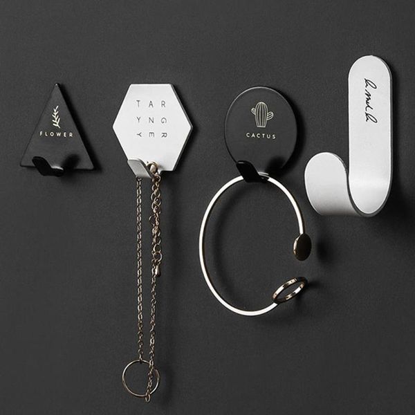 

4pcs metal round triangle key hats coat clothes hook holder storage hanger rack