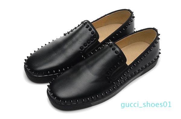 

pik boat flat python spikes red bottom sneakers for men low cut luxury casual brand new mens womens party designer trainers lovers g01, Black