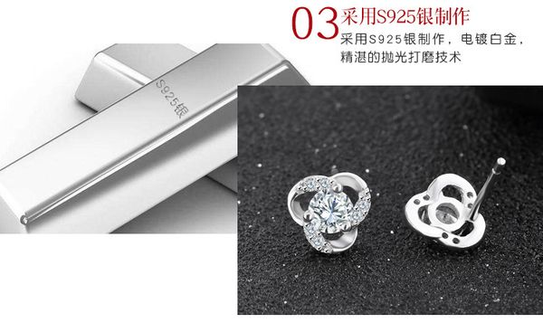 

925 sterling silver jewelry Korean fashion zircon inlaid earrings earrings womens individuality popular direct sale by manufacturers