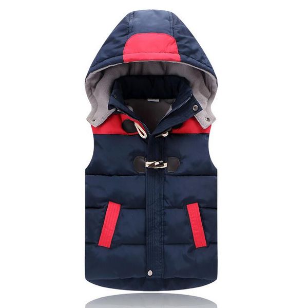

new 2017,boy winter vest,warm coat,kids girl waistcoat,kids boy clothes,baby horn button down jacket,for 2-6t outerwear, Blue