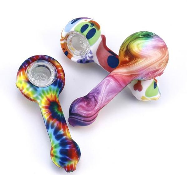 

Курительные трубки Silicone Путешествие курительных трубок Ложки Сигарета труба Herb Пластиковые Grinder ассорти случайного цвет дым