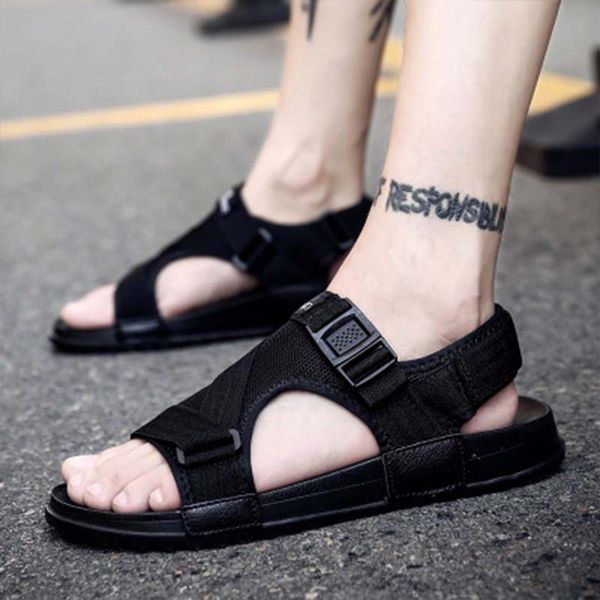 

sandals men's shoes 2019 gladiator men's sandals roman shoes summer flip flops gray black flat large size 45 46