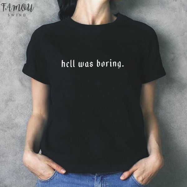 

летняя одежда женщин streetwear письмо hip hop tshirt harajuku ад был скучен tumblr смешной футболка femme black white t shirt капля