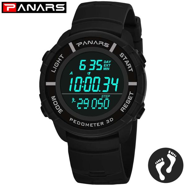 

panars mens watch waterproof running step counter men's sport watch led wristwatch fashion electronic erkek kol saati 2019, Slivery;brown