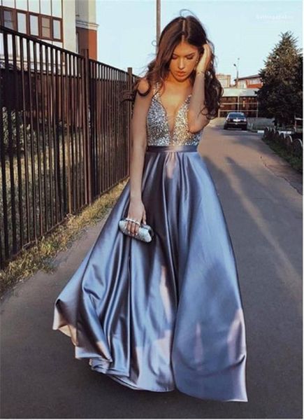 

v neck silky ball gown women sleveless party and club dresses fashion women designer dress luxury deep, Black;gray