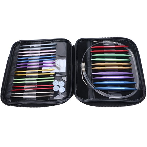 

13 шт./компл. алюминиевые сменные круглые вязальные иглы кольцо комплект тканые инструменты швейные инструменты булавки наборы, Black