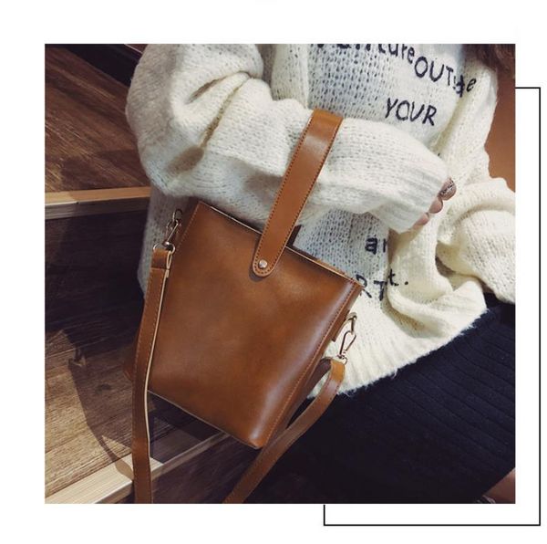 

fashion bucket bags women's simple and versatile large capacity single shoulder bag diagonal straddle bag leisure handbag