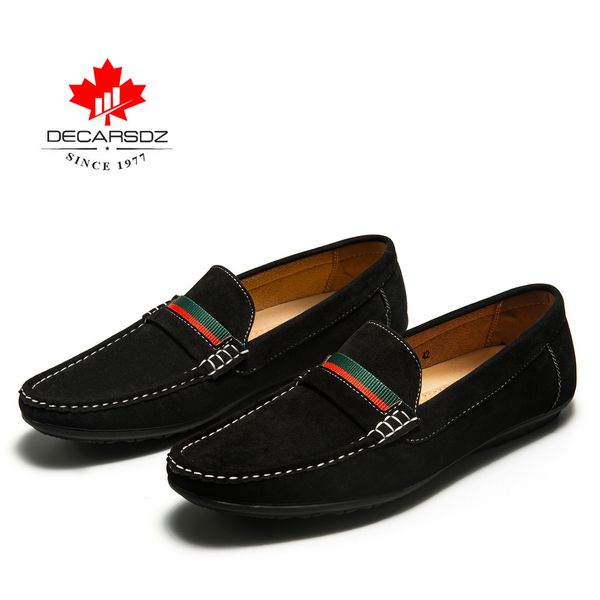 

men loafers shoes 2020 autumn fashion moccasins footwear suede slip-on brand men's shoes men leisure walking men's casual shoes y2, Black