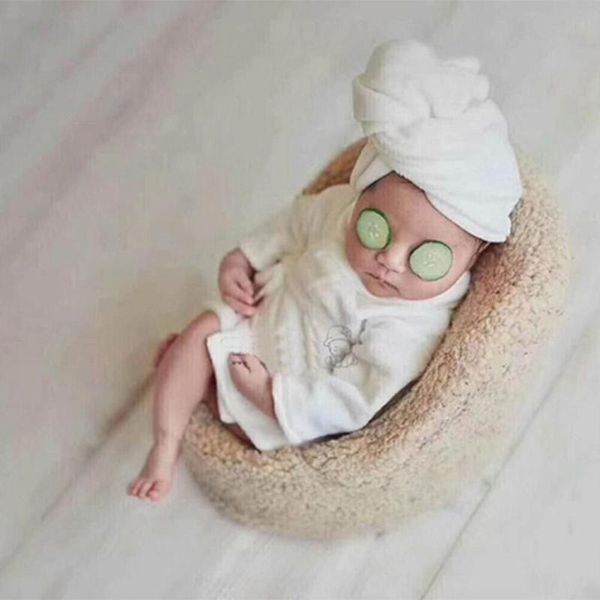 

новорожденная фотография одежда для младенцев хлопка толстых пижамы халата с поясом платок на 0-6 месяцев мальчиков девочки младенцы, Blue;red