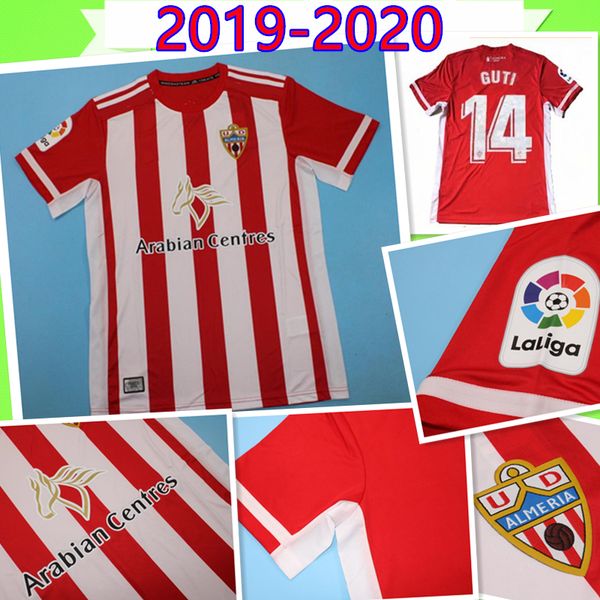 

2019 2020 union deportiva almeria soccer jerseys motta munoz pozo alamo alcaraz fidel caballero custom home 19 20 football shirt red white, Black;yellow
