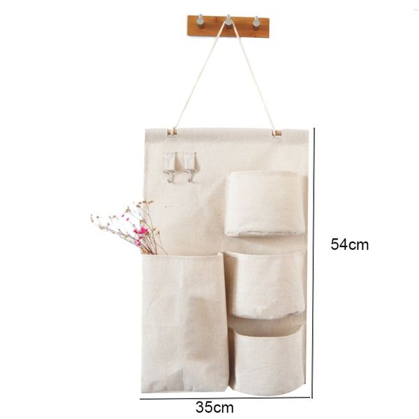 

pockets wall hanging storage bags with paper towel cotton linen pouch bedroom wall hanging home office organizer dcor kitchen storage & orga