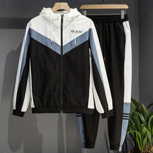 

мужская hip hop set 2020 мода мужчины sweatsuits фитнес одежда две пьесы толстовка sweatpant мужской костюм jogger наборы, Gray