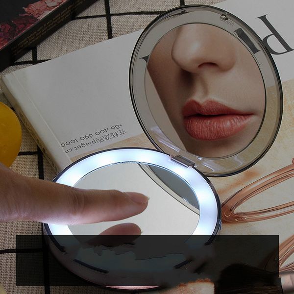 

привели зеркало для макияжа Мини портативный светодиодный зарядки складной косм