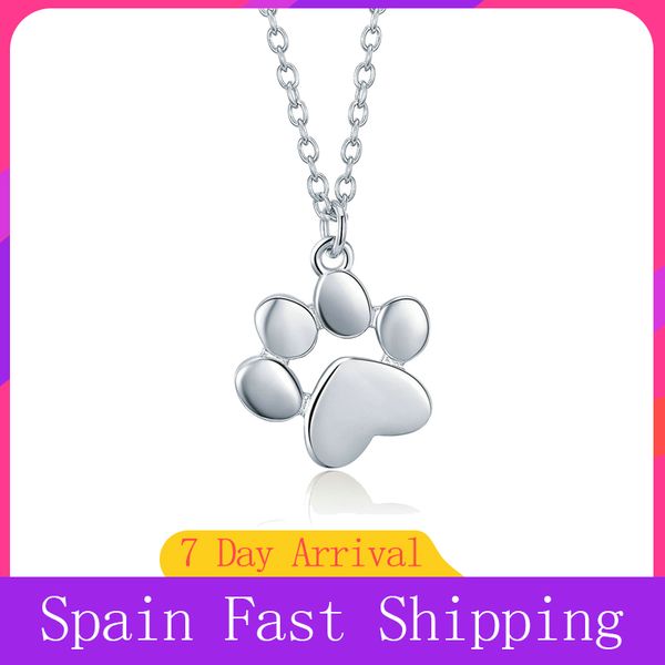 

wostu 925 sterling silver crescent dog necklaces for women zircon pendants choker accesories fashion jewely