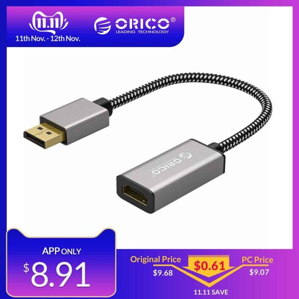 

orico 4k 1080p 30hz dp to hdmi male to female vga mini dp 2 ports canble hd computer monitor screen adapter for dual screen