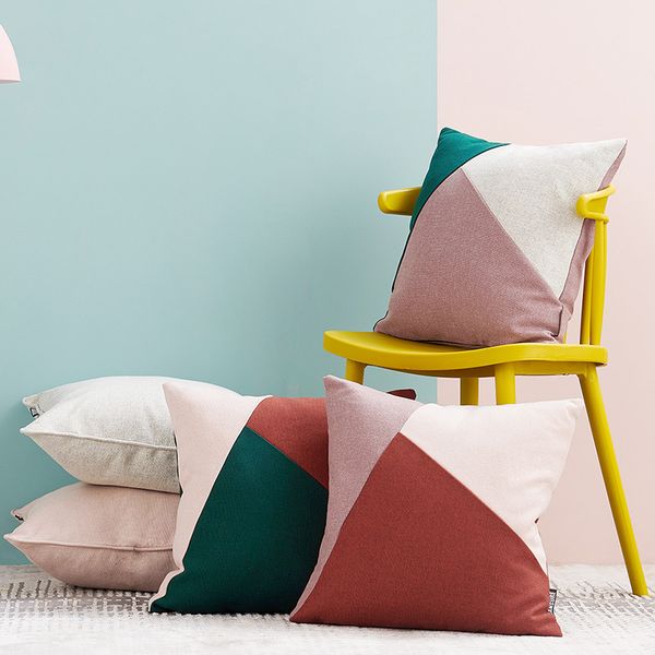 

fashion modern pillow case 45x45cm washable pillow cove sofa seat car bed home nordic colorful cushion cover home decor supplies