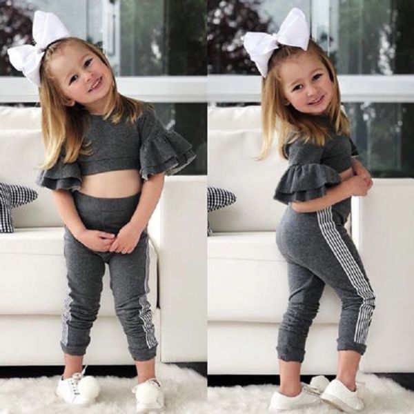 2019 Primavera / Autunno Autunno Bambini Neonate Designer Slim Fit Top Pantaloni Leggings Completi Vestiti