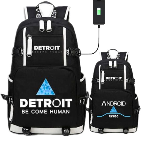 

рюкзак детройт стал человеком рюкзак печать schoolbag сумки для школы мальчики student travel с usb-портом