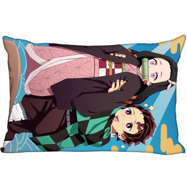 

anime kimetsu no yaiba pillowcase gothic decorative 45x35cm(one side) rectangle zipper print pillowcase new year pillow cover pillow case