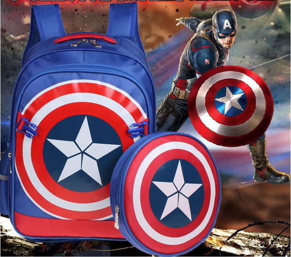 

капитан америка студент рюкзак дети ученик дизайнер школьные сумки унисекс сумки нейлон рюкзаки дети bookbag сумка с большой / малый размер
