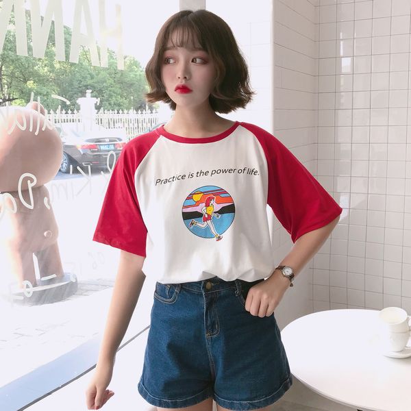 

womens designer clothing women t shirt summer new letter printed cute loose causal match short sleeve female t shirts drop shipping, White