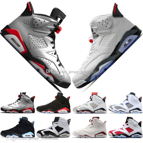 

wholesale 2019 infrared bred vi 6 6s mens basketball shoes 3m reflective flint sport blue white cement carmine men sneaker designer trainers