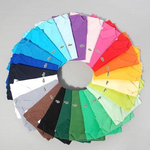 

оптовая высокого качества крокодил поло рубашки мужчины твердые хлопок шорты polo летняя повседневный поло homme футболки мужские поло рубаш, White;black