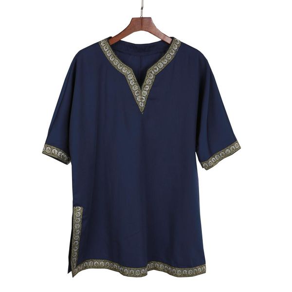 

men medieval knight v neck short sleeve tunic t-shirt halloween cosplay costume 2019 ing, White;black