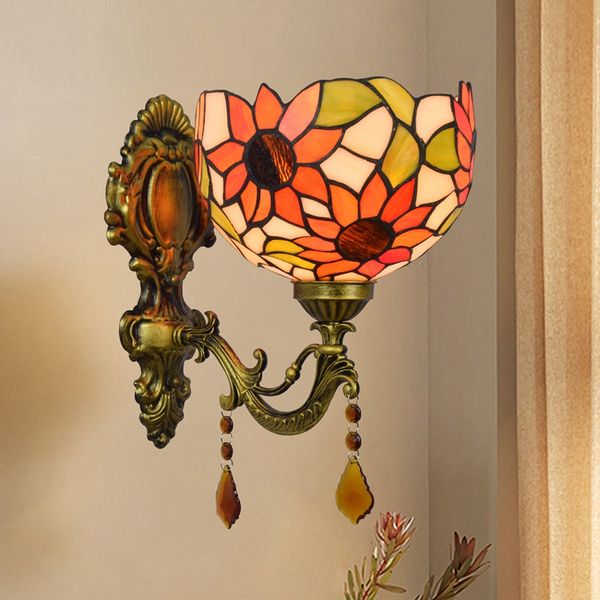 

baroque turkish vintage wall lamp stained glass sconces mediterranean hallway corridor living room led mosaic wall light lustre