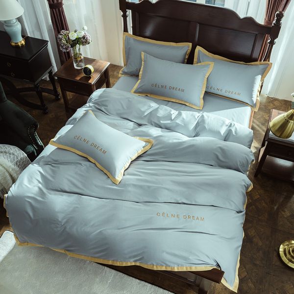 

egyptian cotton bedding set luxury  king size high-grade embroidery bed set duvet cover bed sheet spread fit sheet