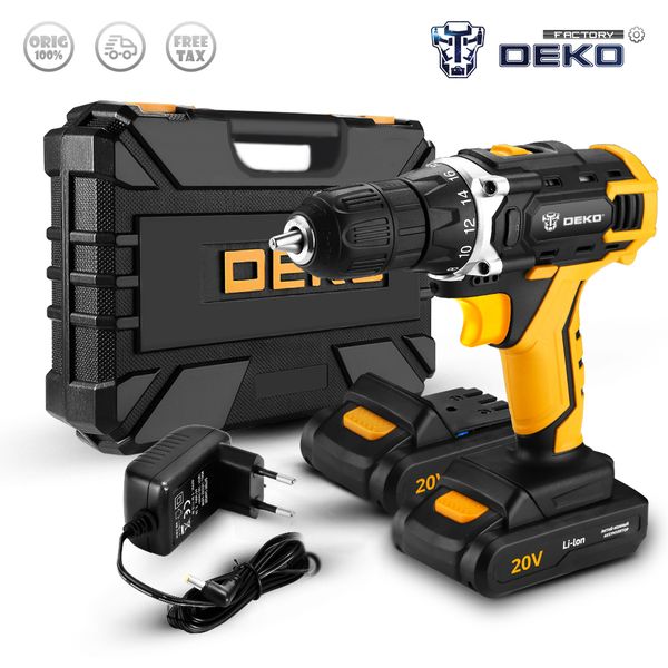

factory outlet deko sharker 20v cordless electric drill mini wireless power driver dc lithium-ion battery 3/8-inch