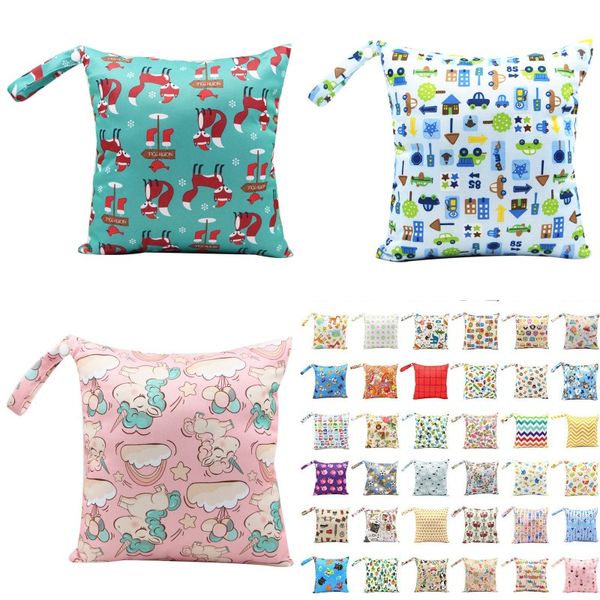 

asenappy reusable diaper wet bags cartoon print washable wet bags mommy travel stroller nappy bags 89 styles